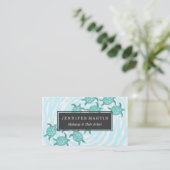 Waterverf Blauwgroen Zeeen Visitekaartje (Staand voorkant)