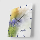 Waterverf blauwhelmen exploderen vierkante klok (Hoek)