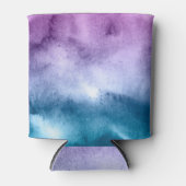 Waterverf Blauwt en Paars - Alle opties Blikjeskoeler (Voorkant)