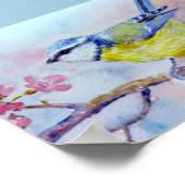 Waterverf Blauwvogel Poster (Hoek)