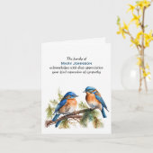 Waterverf Blauwvogels Sympathie Kaart (Gele Bloem)