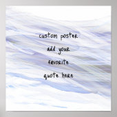 waterverf bleek blauw en grijs voeg een citaatpost poster (Voorkant)