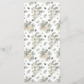 Waterverf Bleek Floral Botanical Greenery Wedding Menu (Achterkant)