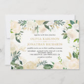 Waterverf Bleek Peonies Gold Accent Wedding Kaart (Voorkant)