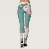 Waterverf Bleek Roses Ballerina Pattern Leggings (Achterkant)