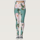 Waterverf Bleek Roses Ballerina Pattern Leggings (Voorkant)