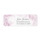 Waterverf Bleek Roze Hydrangea Flowers Etiket (Voorkant)