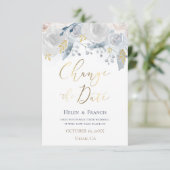 waterverf bleke bloemen Datum wijzigen Kaart (Staand voorkant)