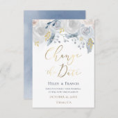 waterverf bleke bloemen Datum wijzigen Kaart (Voorkant / Achterkant)