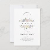 waterverf bleke bloemen Doop Kaart (Voorkant)