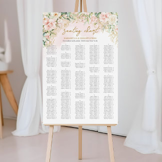Waterverf bleke roze rozen eucalyptus Alfabetisch Poster