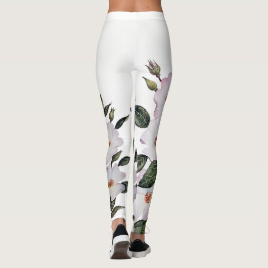 Waterverf Bleke Rozen Ballerina Leggings (Achterkant)