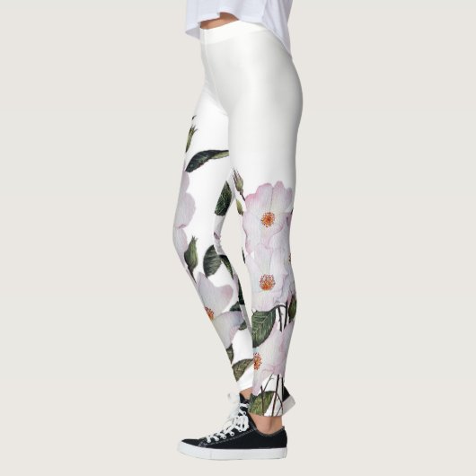 Waterverf Bleke Rozen Ballerina Leggings (Links)