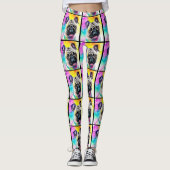 Waterverf blij met glimlach op puppy kleurige legg leggings (Voorkant)