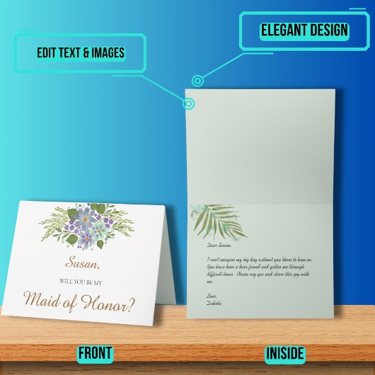 Waterverf Blijft 01 Bruidspartij voorstel gevouwen Kaart