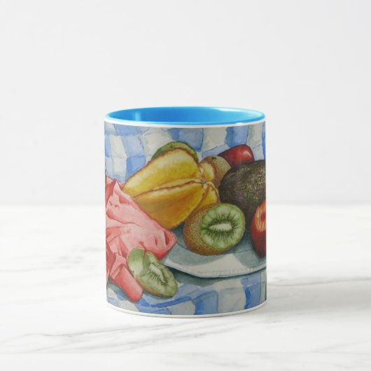 waterverf blijft afbeelding van exotische vruchten mok (Midden)