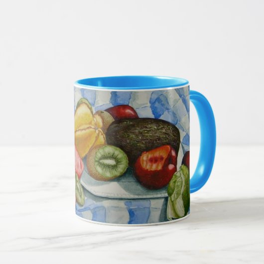 waterverf blijft afbeelding van exotische vruchten mok (Voorkant rechts)