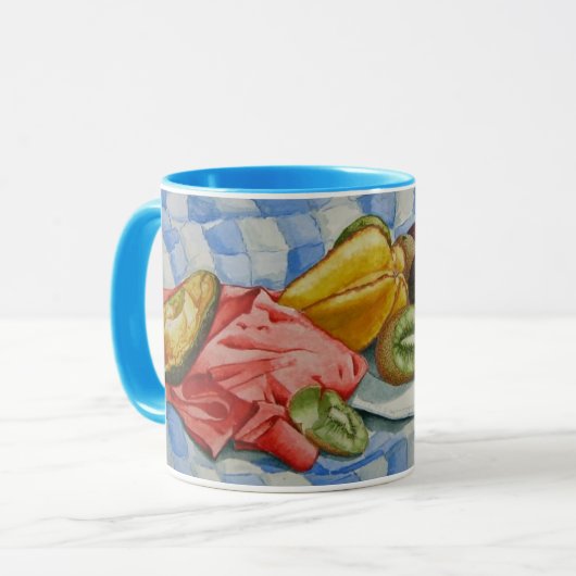 waterverf blijft afbeelding van exotische vruchten mok (Voorkant links)