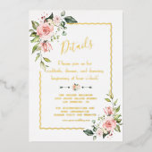 Waterverf Blinde Floral REAL FOLIE Weddenschap Det Folie Uitnodiging (Voorkant)