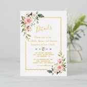 Waterverf Blinde Floral REAL FOLIE Weddenschap Det Folie Uitnodiging (Staand Voorkant)