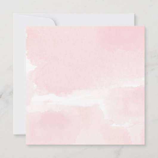 Waterverf Bliss | Blush Pink Floral Baby Sprinkle Kaart (Achterkant)