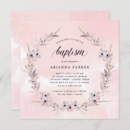 Waterverf Bliss | Blush Pink Floral doop Kaart