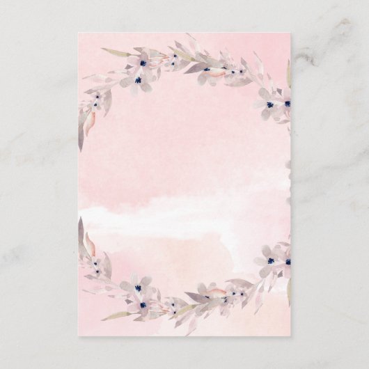 Waterverf Bliss | Blush Pink Floral Guest — Gegeve Informatiekaartje (Achterkant)