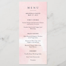 Waterverf Bliss | Blush Pink Floral Wedding Menu