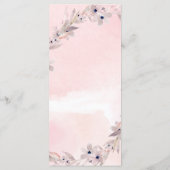 Waterverf Bliss | Blush Pink Floral Wedding Menu (Achterkant)