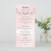 Waterverf Bliss | Blush Pink Floral Wedding Menu (Staand voorkant)