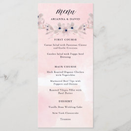 Waterverf Bliss | Blush Pink Floral Wedding Menu