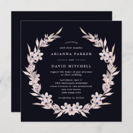 Waterverf Bliss | Blush Pink Floral Wreate Kaart