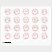 Waterverf Bliss | Blush roze bloemenkrans Ronde Sticker (Vel)