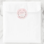 Waterverf Bliss | Blush roze bloemenkrans Ronde Sticker (Tas)