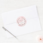 Waterverf Bliss | Blush roze bloemenkrans Ronde Sticker (Envelop)