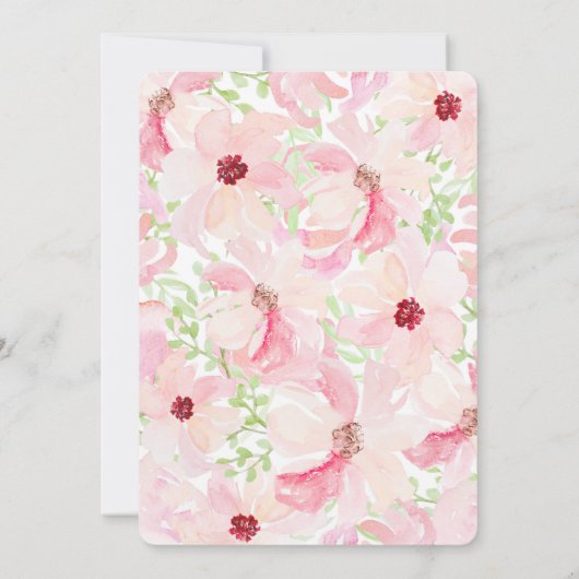 Waterverf Bloed Baby shower Uitnodiging Anemone (Achterkant)