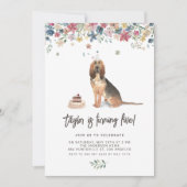  Waterverf bloedhond verjaardagsfeestje Kaart (Voorkant)