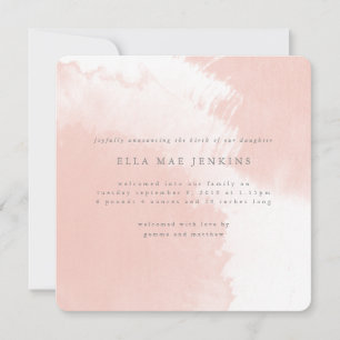 waterverf bloedige geboorteaankondiging aankondiging