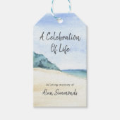 Waterverf bloedige viering van het levensdenkteken cadeaulabel (Voorkant)