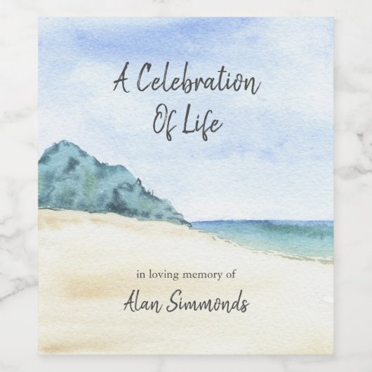 Waterverf bloedige viering van het levensdenkteken wijn etiket (Enkel label)