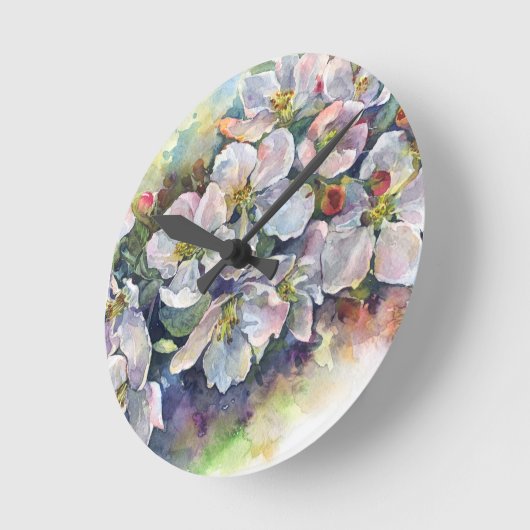 Waterverf bloei appelboom bruiloft ronde klok (Hoek)