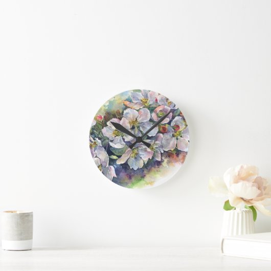 Waterverf bloei appelboom bruiloft ronde klok (Huis)