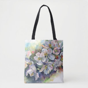 Waterverf bloei appelboom bruiloft tote bag