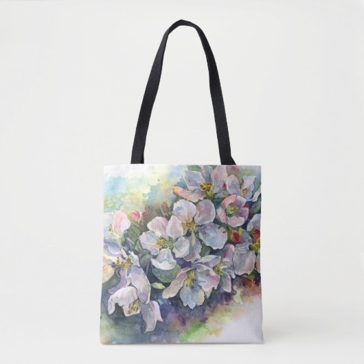 Waterverf bloei appelboom bruiloft tote bag (Voorkant)