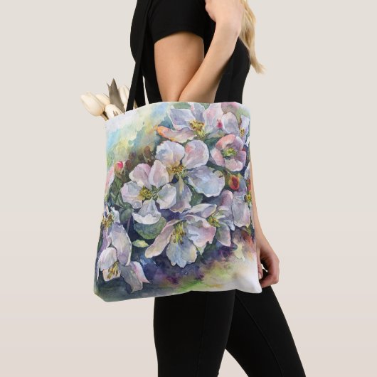 Waterverf bloei appelboom bruiloft tote bag (Dichtbij)