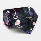 Waterverf bloeien op grote schaal bloemenpatroon stropdas (Opgerold)