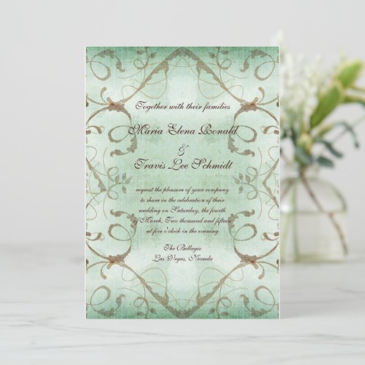 Waterverf bloeien uitnodigingen (Staand voorkant)