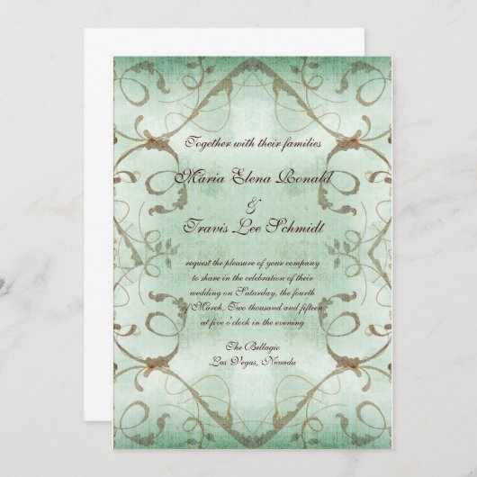 Waterverf bloeien uitnodigingen (Voorkant / Achterkant)