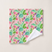 Waterverf bloeiend Succulents Patroon Bad Handdoek (Wasdoekje)