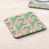 Waterverf bloeiend Succulents Patroon Bier Onderzetter (Linkerzijde)